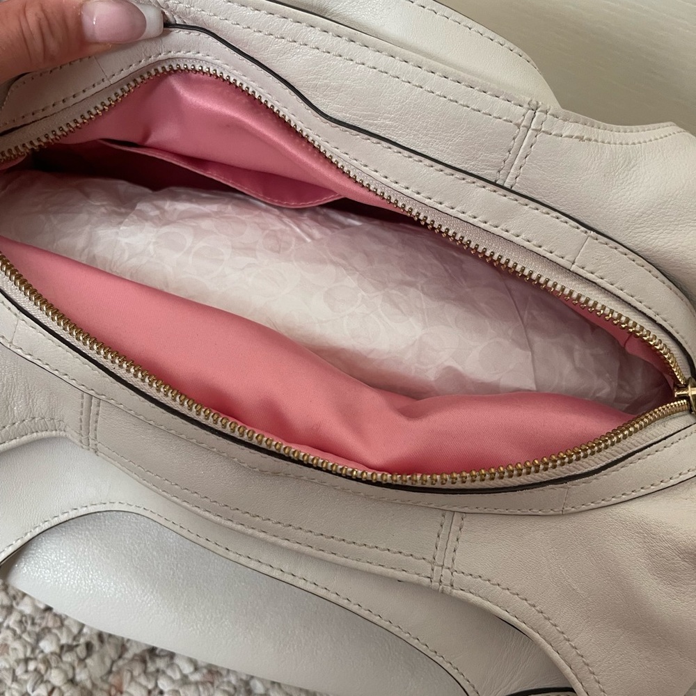 White Leather Coach Purse
